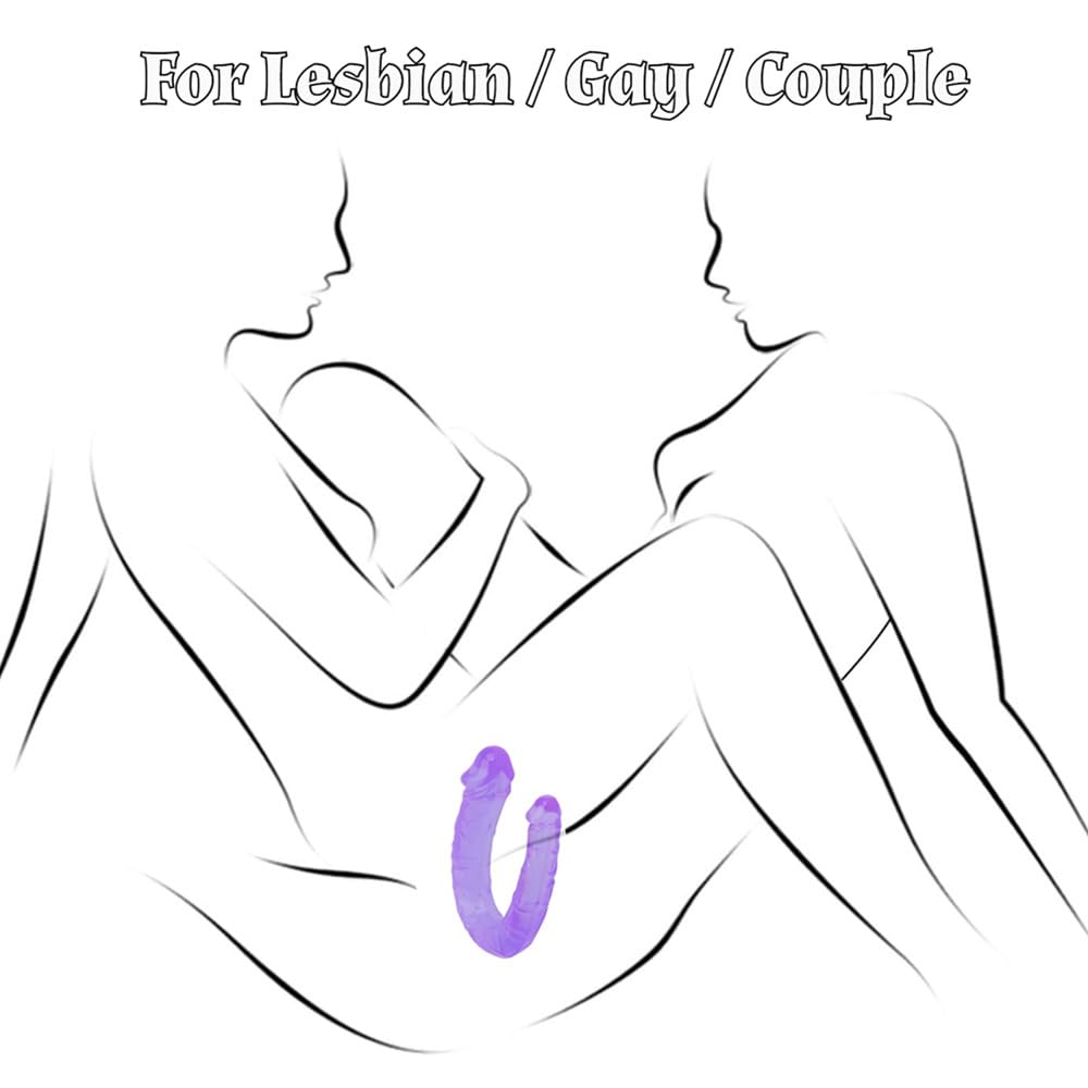 Lifelike Dildo Double Dong Big Penis for Women, G-spot Stimulation Realistic Dildo Double Side 2 Head Dildo, Adult Sex Toy for Anal Vaginal Play Anus Stimulator for Women Lesbian Gay Man Couples