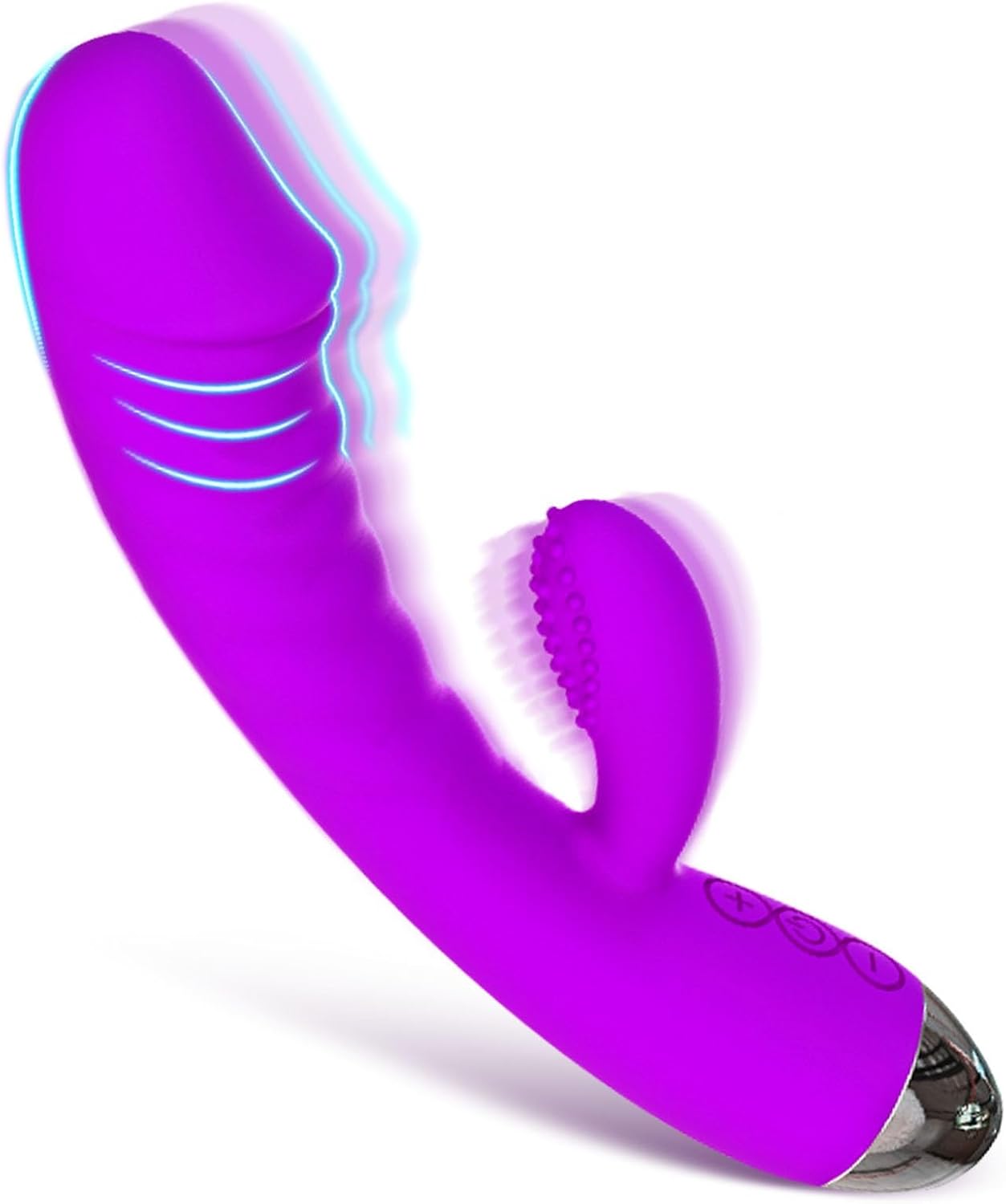VIBBRTE Silicone Thrusting Pleasure Toy 10 Modes Waterproof Purple