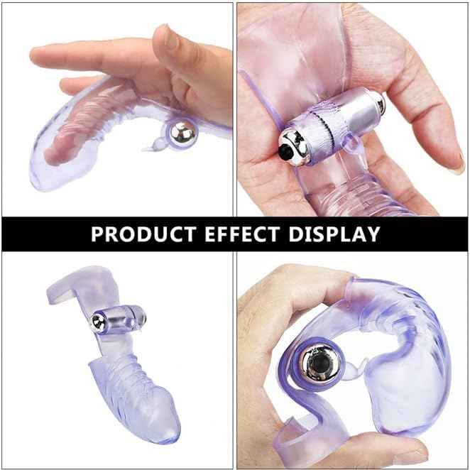Finger Sleeves Vibrator G-spot Clit Massager Stimulator, Female Lesbian Bullet Vibration Masturbator Sex Toys, Vagina Orgasm Anal Adult Erotic Sex Toys for Women Couples (A)