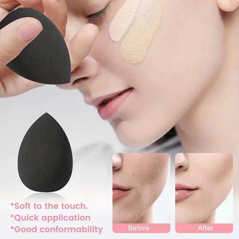 25Pcs Makeup Brush Set Includes Makeup Brushes, Washbag, Triangle Puffs, Finger Puffs, Cleaning Sponge, Makeup Sponges, Cleaning Tool, other Eye Makeup Tools