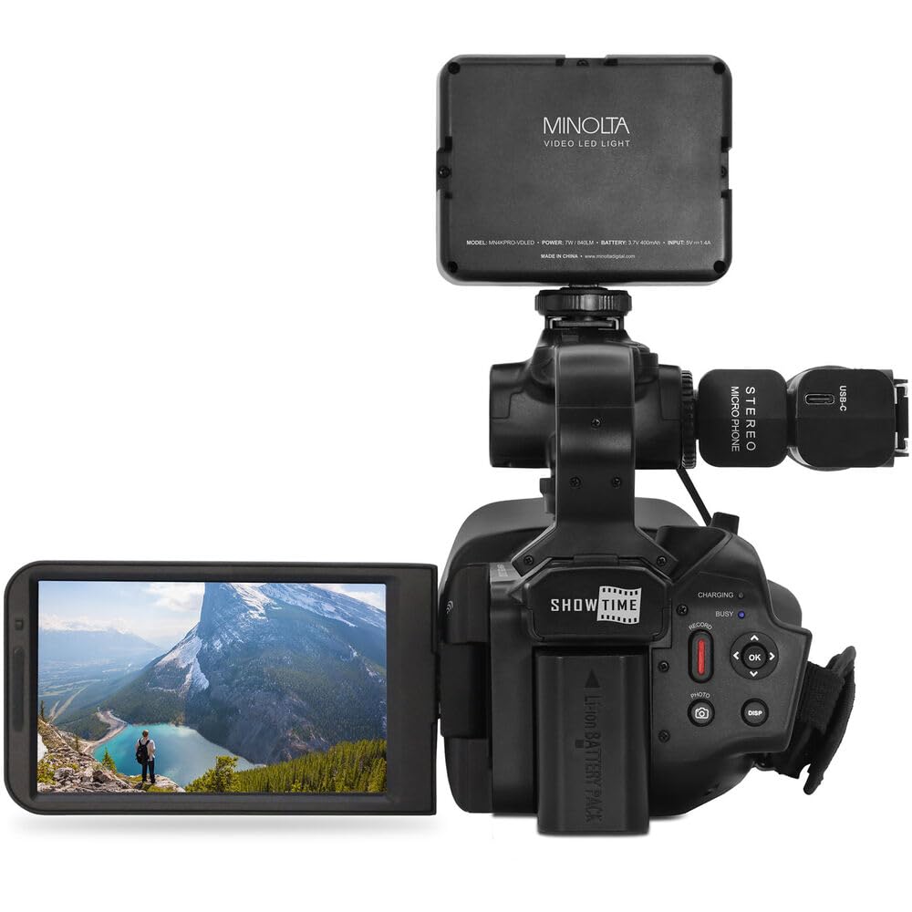 Minolta MN4KPRO 4K60FPS UHD 64 MP Autofocus Pro Camcorder Kit w/WiFi Bundle with 2X 128GB Memory Card + 72" Camera Tripod + USB Card Reader, SD/microSD + Corel Photo, Video, & Art Suite Deluxe