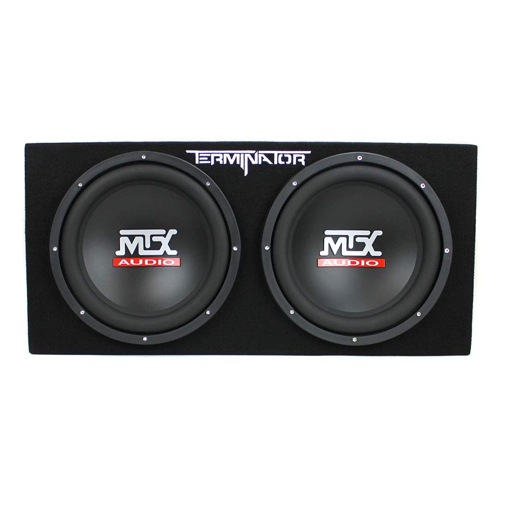 MTX 12-Inch Dual Subwoofer with Amp & Wiring Kit - Car Sound System Bundle with 1200W Peak Loaded Enclosure, Planet Audio Peak 1500W Monoblock Amplifier, and Soundstorm 8 Gauge Wiring Set