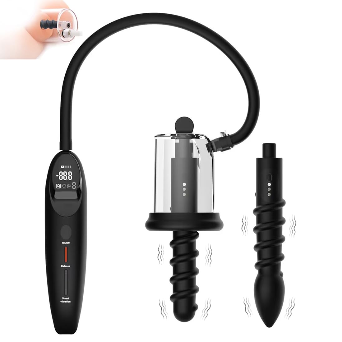 Electric Pump Anal Vacuum Pump, Automatic Pump Anal Plug Vaginal Pussy Dildo Pump Expander, Anal Beads Wand Pumps Enlarger, Prostate Massager Stimulator Masturbator Adult Sex Toys