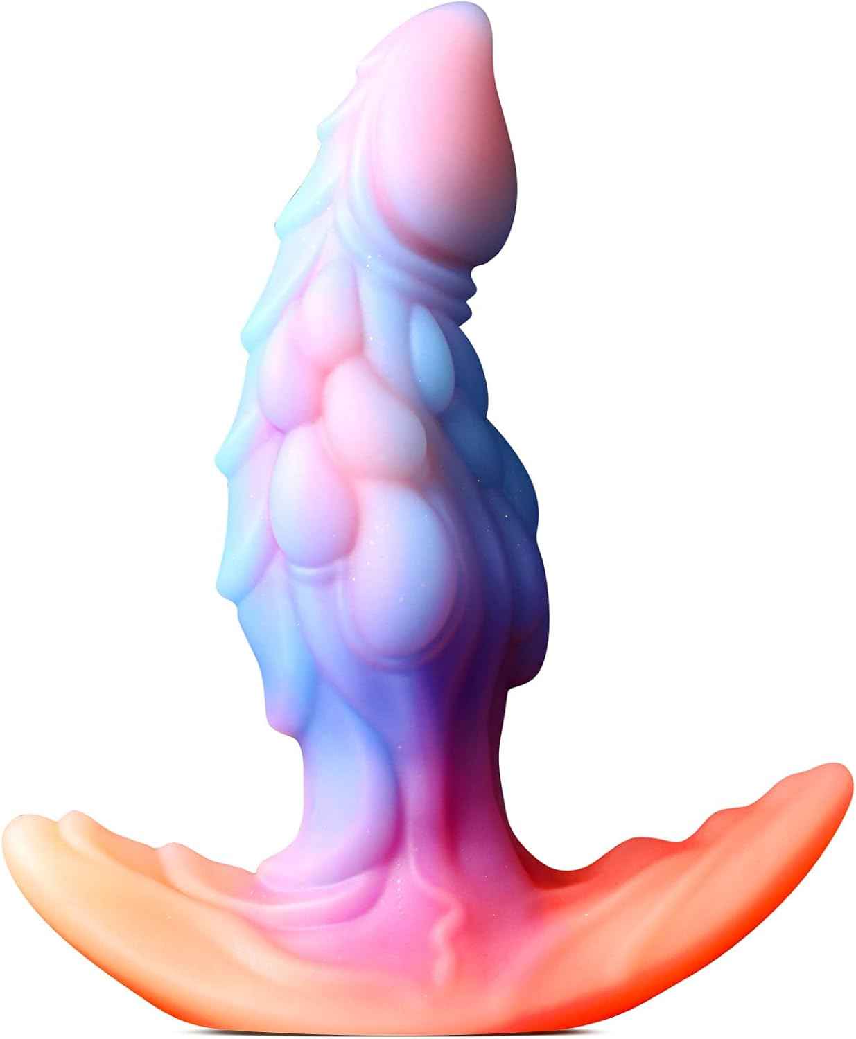 Anal Plug Glow in The Dark Wearable Butt Plug Silicone Dragon Anal Dilator Trainer Fantasy Prostate Massager G-spot Sex Toy for Couples Men Women Masturbation (S)