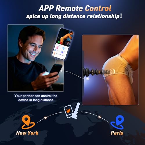 Thrusting Anal Beads Prostate Massager, BEISAR Anal Vibrator Anal Toys Butt Plug 10 Vibrating Thrusting Anal Plug Male Sex Toys for Men Women Adult Toys Gradual Bead Anal Trainer App