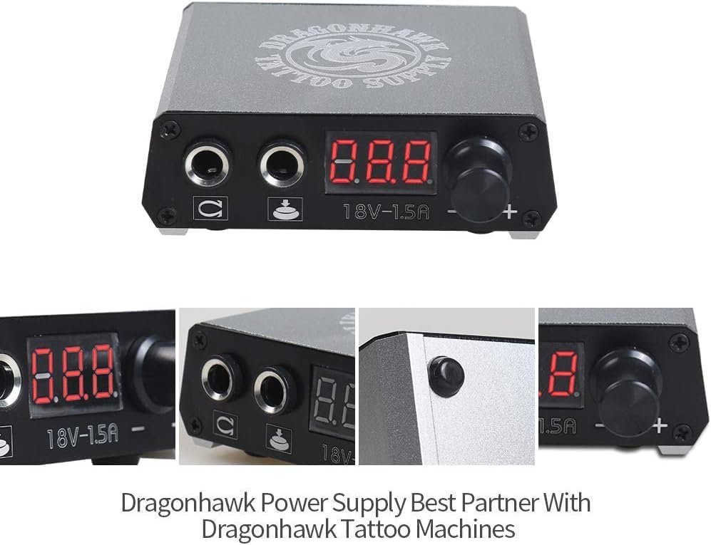 Dragonhawk Traditional Pro Complete Tattoo Machine Kit for Beginners