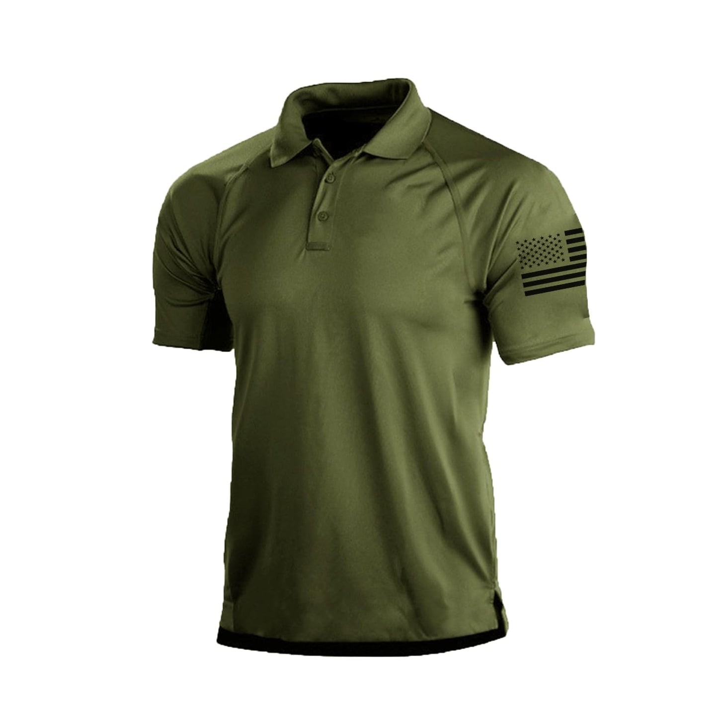 H HYFOL Short Sleeve Polo Shirts for Men Graphic Stretch Casual American Patriotic Raglan Golf Polos for Men