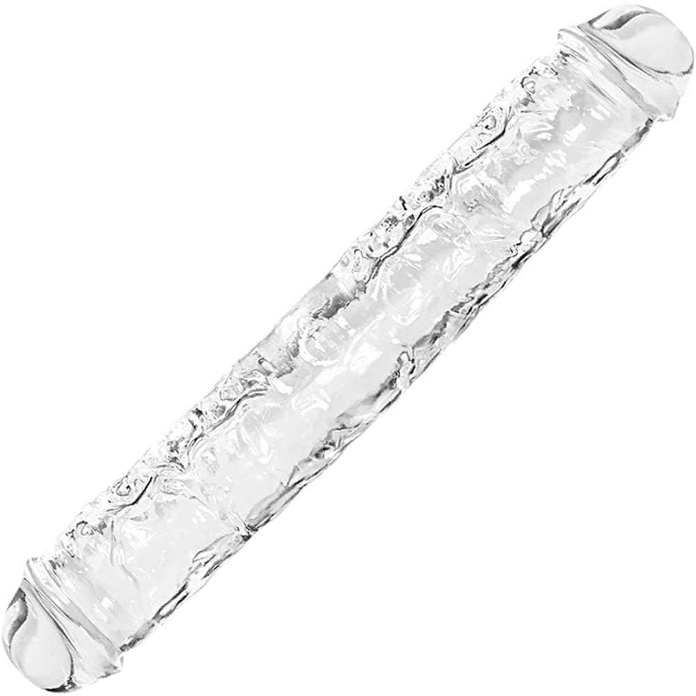 11.8 inches Double Dildo Crystal Realistic Anal Long Dildo Penis with Veins and Glans for Women/Men/Lesbian