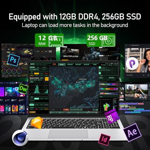 15.6" Laptop Computer DDR4 8GB RAM 256GB SSD,traditional laptop computers with N4000 (Up to 2.60 GH) 15.6 Inch FHD Display 1920*1080,Lightweight Lap top-For Students/Commuters/Business Professionals