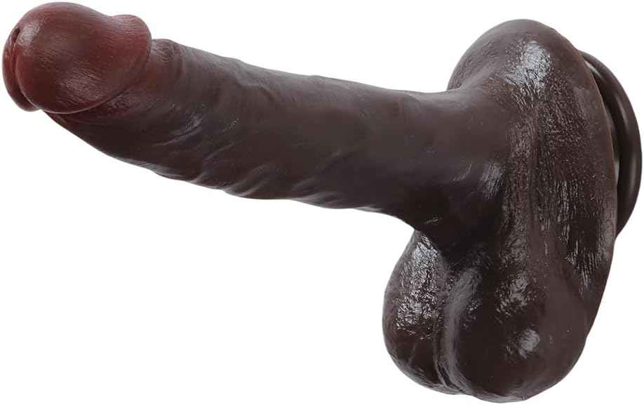 Lossless 8-Inch Realistic Silicone Dildo with Suction Cup Black