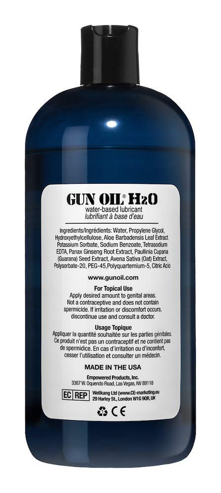 Gun Oil Water Based Lube 32 Ounce Premium Personal Lubricant, Long Lasting Non Staining Condom Compatible Toy Safe PH Balanced Hypoallergenic Paraben Free Intimate Lubes for Women Men & Couples