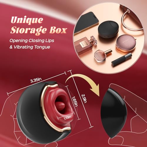 Vibrator Adult Sex Toys for Womens - 3IN1 Mouth Tongue Vibrators Rose Sex Toy with 10 Tongue Licking & 10 Vibrating Modes, Clitoral Nipple Anal Adult Toys Vibrators for Female and Couple Games