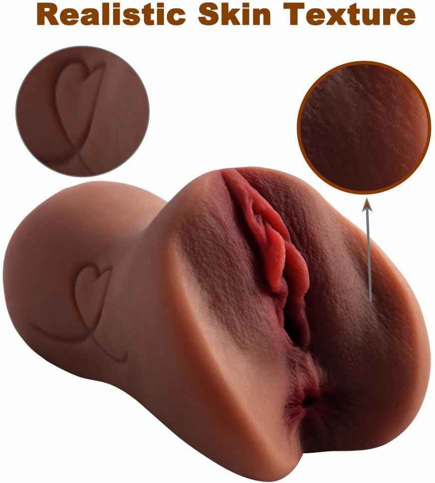 Realistic Sex Dolls for Men Penis Stimulation,Portable TPE Male Masturbator,Mini Lifelike 3D Textured Male Sex Toys for Men Masturbation,Adult Sex Toy with Pocket Pussy Vaginal (Brown)