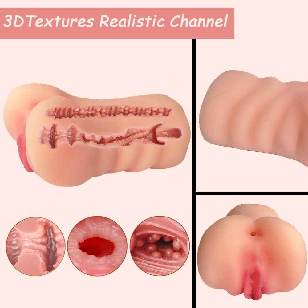 Realistic Small Male Masturbator with Tight Pocket Pussy Viginal and Anal,TPE Adult Sex Love Toy,Lifelike Male Blowjob Stroker for Masturbation,Penis Training Masturbator,Mini Sex Doll for Gay Men