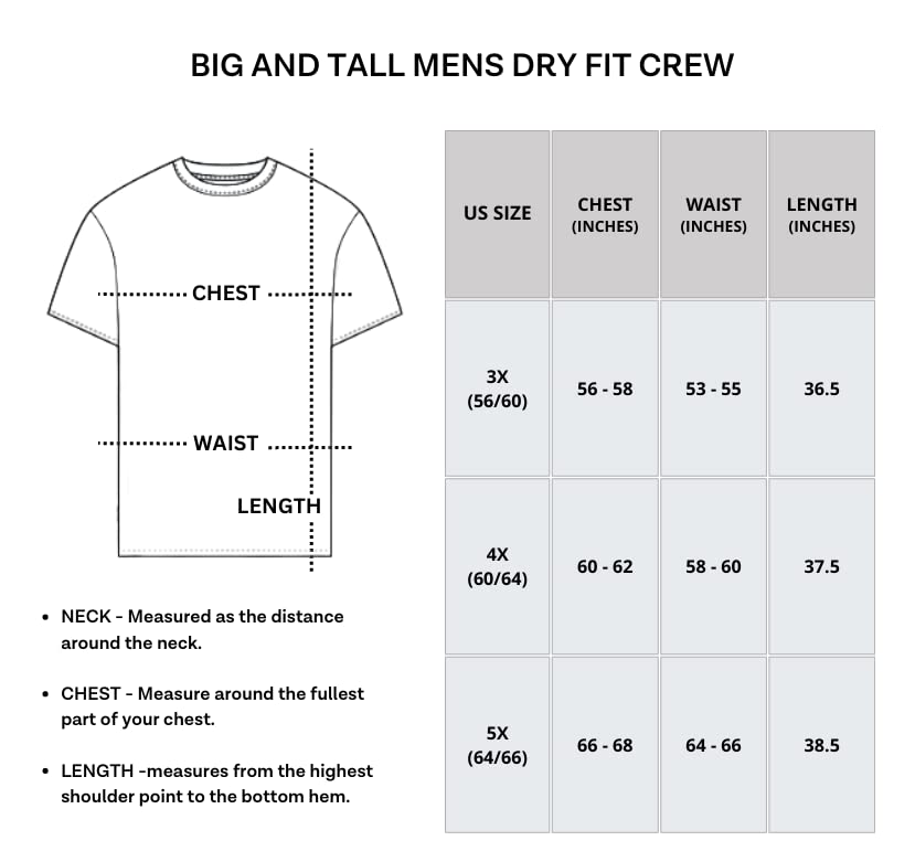 Real Essentials 3 Pack: Men’s Big & Tall Short Sleeve Dry Fit Crew Neck T-Shirt - Gym Workout Athletic Running Tee (3XT-5XT)