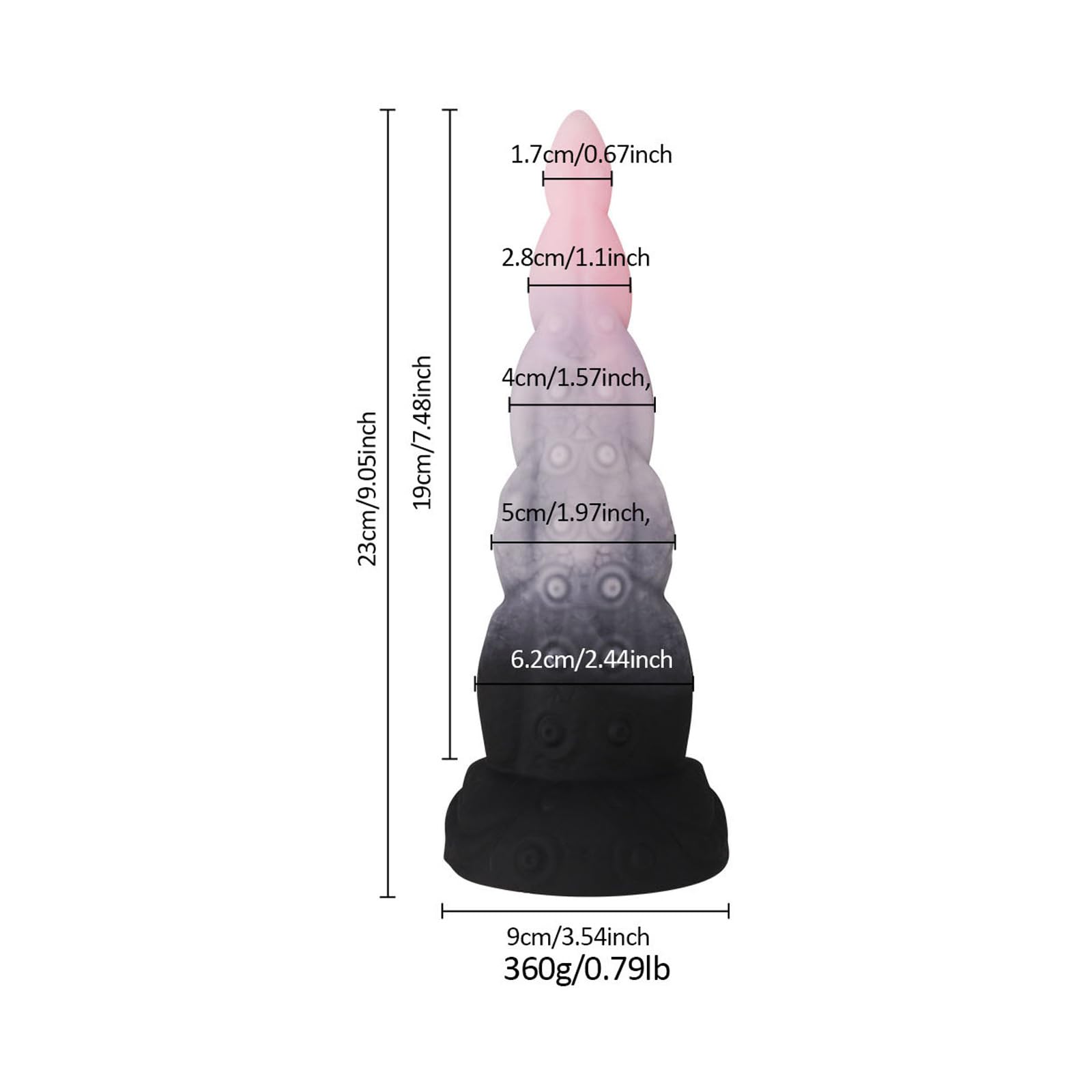 9.05/10.23/11.81" Silicone Monster Dildo Fantasy Tongue Penis, Huge Dildos Wide Diameter Thin Thickness Butt Plug with Powerful Suction Base for Hands-Free Play, Anal G-Spot Sex Toys for Men Women