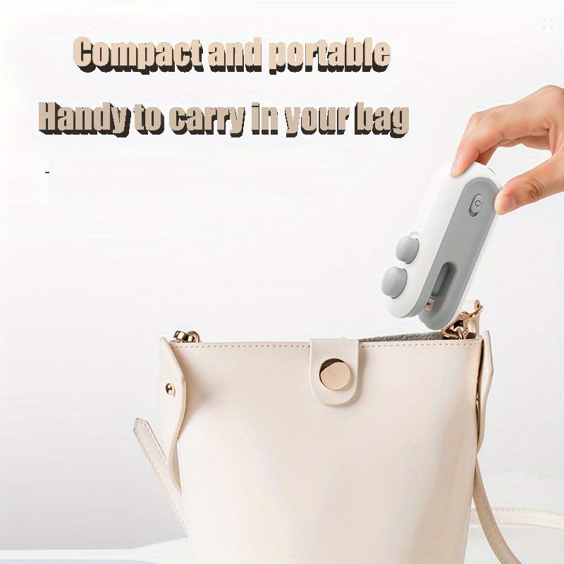 Hnjugfe Sealing Machine Small Hand Pressure Type Household USB Rechargeable Sealer Mini Portable Snacks Plastic Bag Heat Sealing Machine Magic Machine