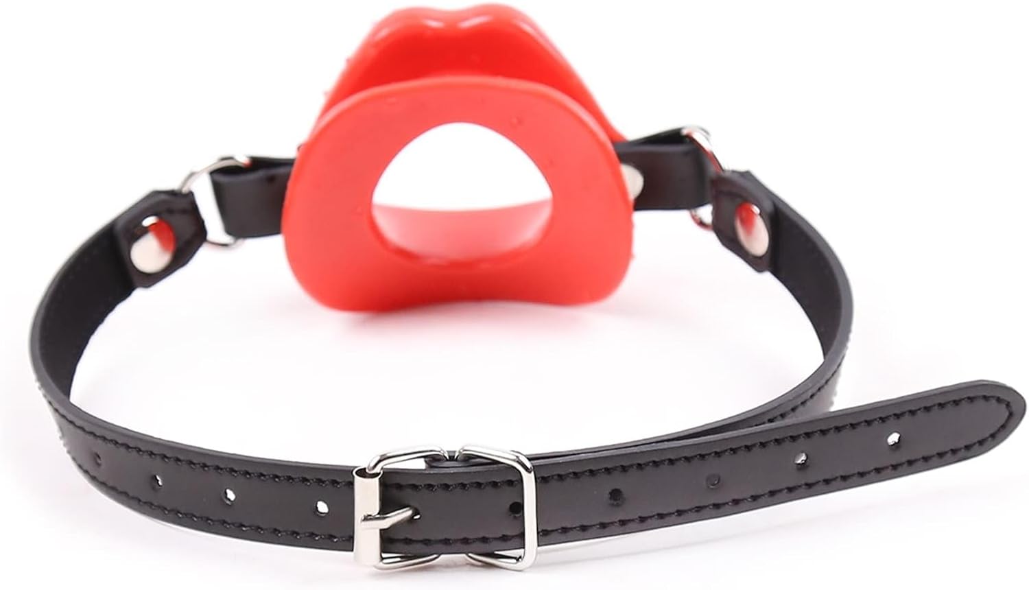 Sexy Open Mounth Gag, Silicone Lips Ball Gag for Bed Sex Play, O Ring BDSM Sex Bondage Gags & Muzzles, Valentines Day Mouth Sex Toy Gag Sex Accessories for Adults Couples Oral, Red