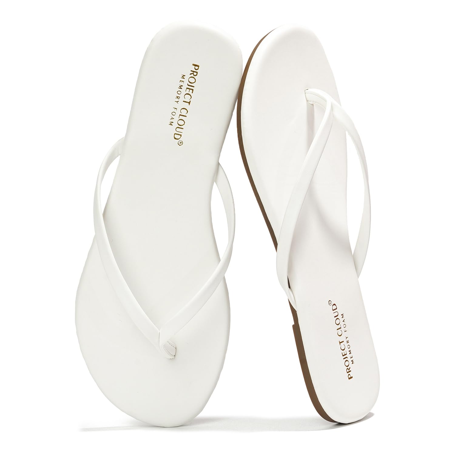 Project Cloud Flip Flops for Women Footwear- Lightweight and Memory Foam Insole Sandals for Women 2026 - Durable Non-Slip Beach Essentials Flats for Women Sandals (Foundations)
