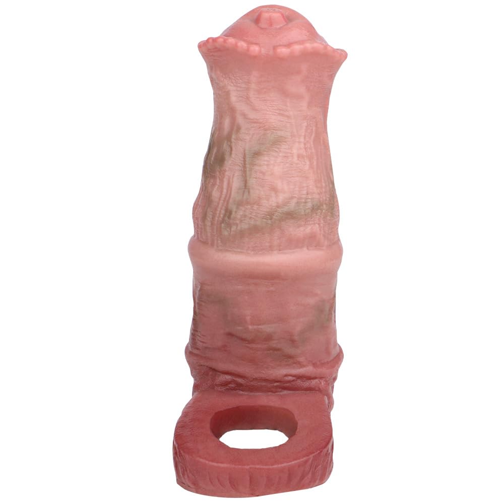 Monster Reusable Unique Liquid Silicone Soft Fantasy Dildo Sleeve, Penis Sleeve Sheath Horse Dildo Sleeve Enlarger, Male Sex Toy Extender Adult Toy for Men Couples
