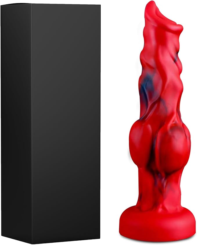 Aitomavalee Wolf Dog Knot Dildo 6.65in Silicone Suction Cup Red