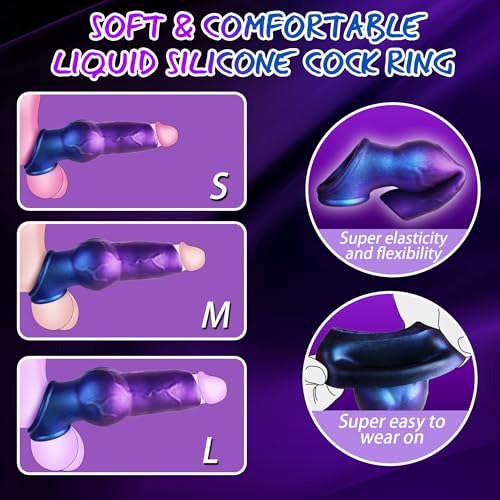 Dog Knot Penis Sleeve Girth Enhancer Sleeve with Cock Ring - Half Covered Silicone Cock Sleeve Reusable Penis Extender Sheath for Men, Delay Ejaculation Dick Extender Penis Enlarge for Couples