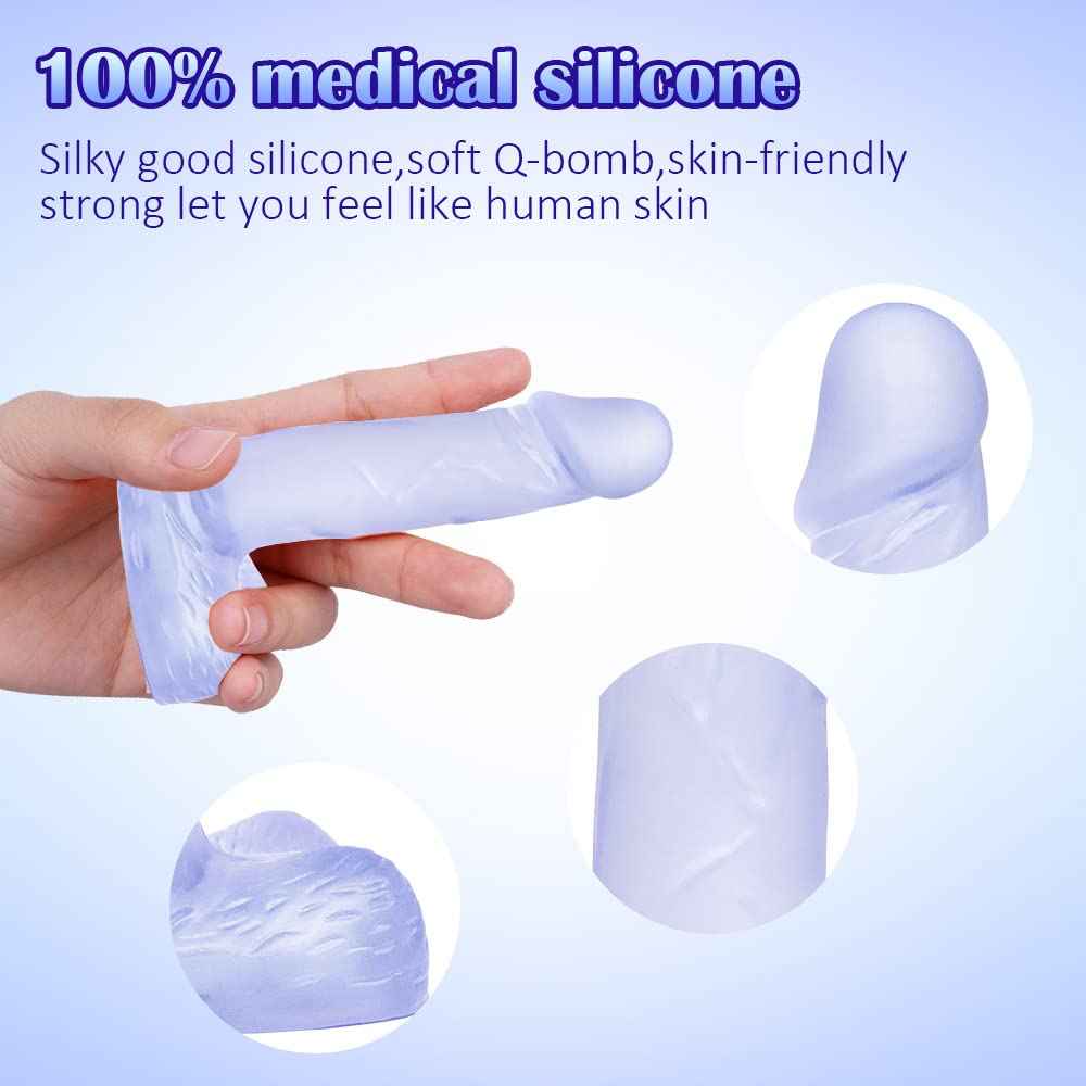 4 Inch Realistic Mini Dildo,Beginner Anal Plug,Soft Dildo with Curved Shaft and Balls,Adult Sex Toy Women Men Couples.Experience Multi-Purpose Mini Style