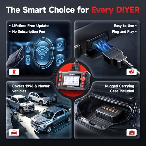 FOXWELL Car Scanner NT604 Elite OBD2 Scanner ABS SRS Transmission, Check Engine Code Reader for Cars and Trucks, Diagnostic Scan Tool with SRS Airbag, Automotive Diagnostic Tool with Live Data
