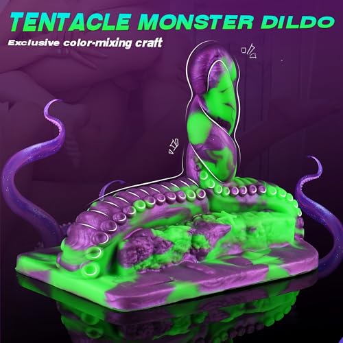 Monster Tentacle Dildo Riding Grinder Sex Toy, Fantasy Dildo Strap On Silicone Octopus Dildos with Adjustable Straps for Chair Swing Pillow Sofa Cushion Play, Adult Sex Toys Women Lesbian Couples