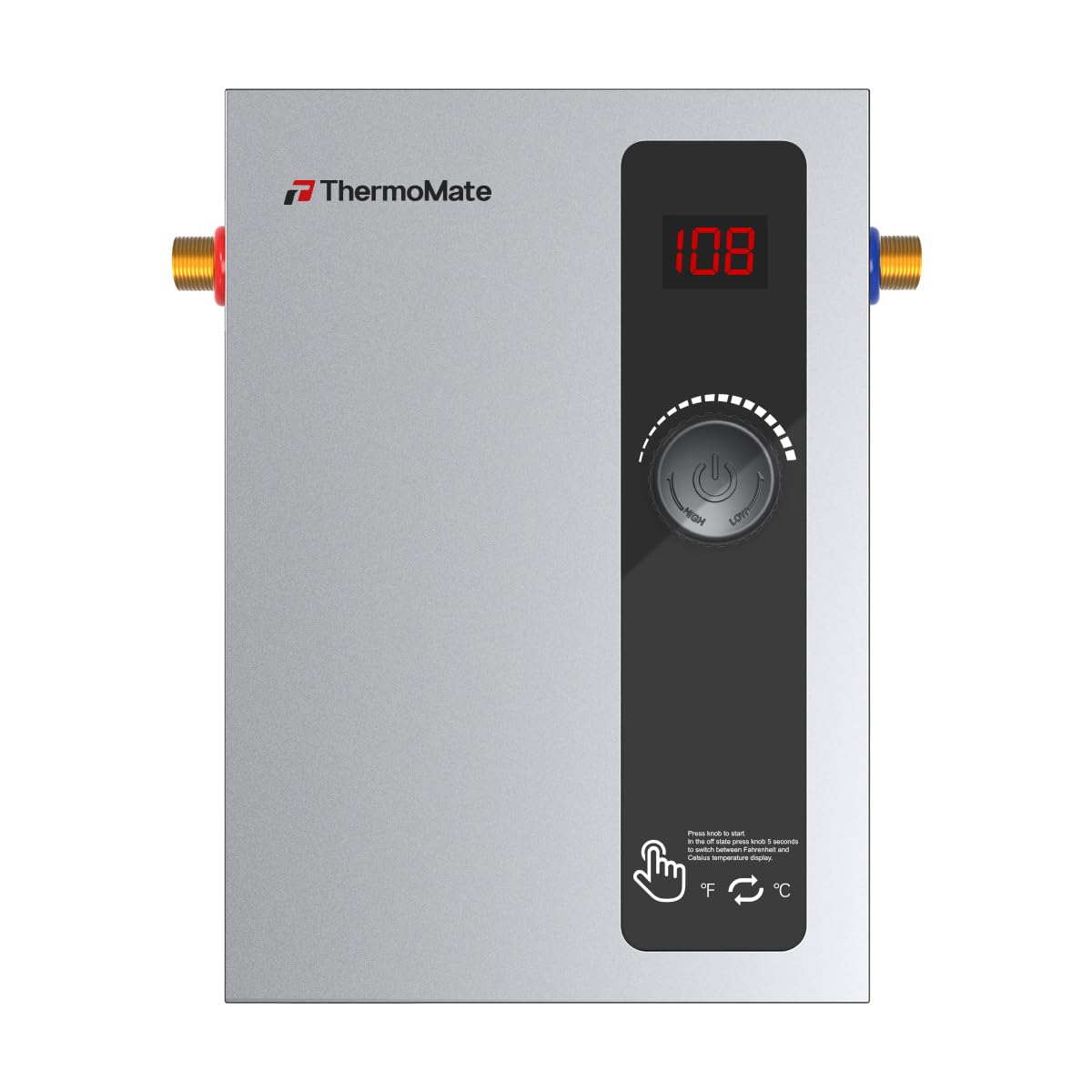 ThermoMate Tankless Water Heater Electric 240 Volt, On Demand Instant Hot Water Heater for Point of Use, Self-Modulating Save Energy, Save Space
