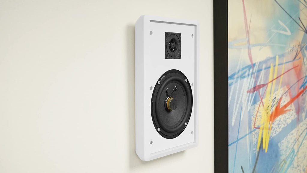Rockville 2 RockSlim White Home Theater 5.25" 240w Easy Wall Mount Slim Speakers
