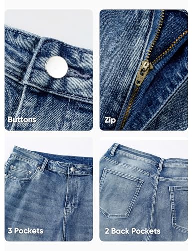 JMIERR Mens Baggy Jeans Stretch Casual Loose Fit Jeans Streetwear Denim Pants