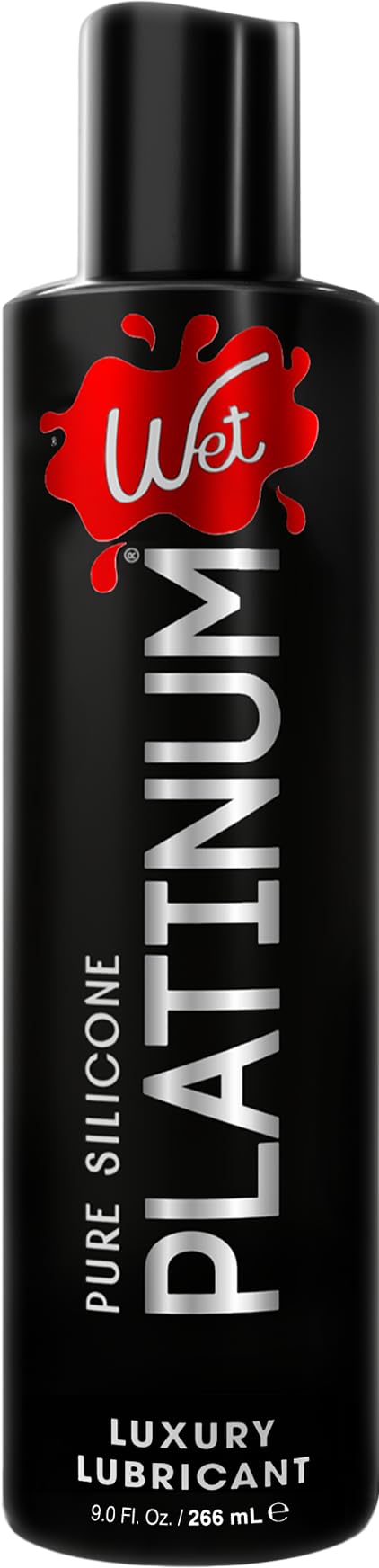 Wet Platinum Silicone Based Lube, Ultra Long Lasting Premium Personal Luxury Lubricant, Men Women & Couples Condom Compatible Water Resistant Non Sticky