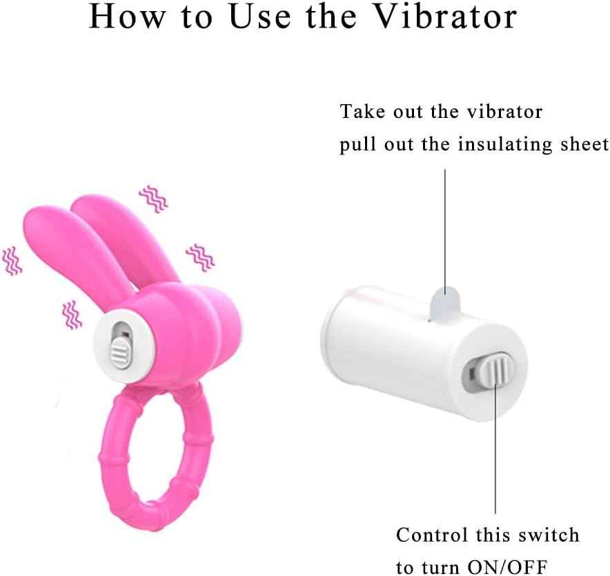 Silicone Vibrating Cock Ring with Rabbit Ears,Penis Ring for Couples Sex Toys G-spot Stimulation for Man Couples Sex Play Waterproof