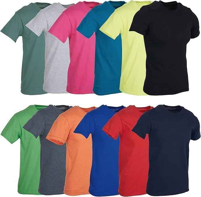 BILLIONHATS 12 Pack Plus Size Men's Cotton T-Shirts Bulk Big & Tall, Premium Fitted, Lightweight Classic Short Sleeve Tees
