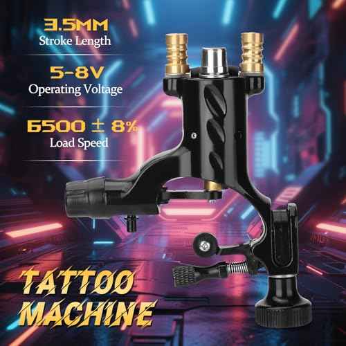 Rotary Tattoo Machine Kit, ATOMUS Tattoo Motor Gun with Power Supply Foot Pedal Clip Cord Handle Grip 3RL 7M1 Cartridge Needles Grommets Tattoo Liner Shader Kit