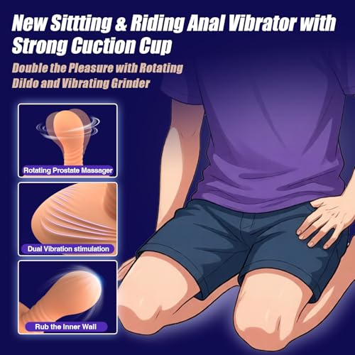 Prostate Massager Anal Dildo Anal Toys, BEISAR Grinder Butt Plug Male Sex Toys for Men Women Sex Toy Adult Toys 9 Vibrating 3 Thrust, Anal Plug G Spot Ride Strapless Strap-On Dildo New
