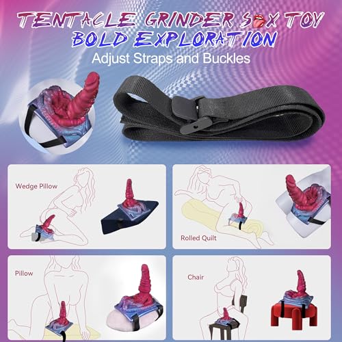 Monster Fantasy Dildo Riding Grinder Sex Toy, Vibrating Tentacle Alien Dildo Sit and Ride Vibrator with 10 Vibrations, G Spot Clitoral Vibrator Remote Silicone Strap on Adult Sex Toy for Women Men