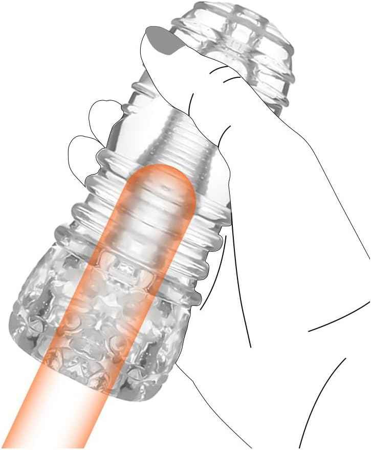 Dual Entrances Male Masturbator Sex Toys for Adult Male Masterburbater Pocket Pussy Penis Training Toy Bump Beads Stimulation Reusable Penis Blowjob Stoker Masturbator Cup for Men Discreet Package