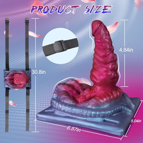 Monster Fantasy Dildo Riding Grinder Sex Toy, Vibrating Tentacle Alien Dildo Sit and Ride Vibrator with 10 Vibrations, G Spot Clitoral Vibrator Remote Silicone Strap on Adult Sex Toy for Women Men