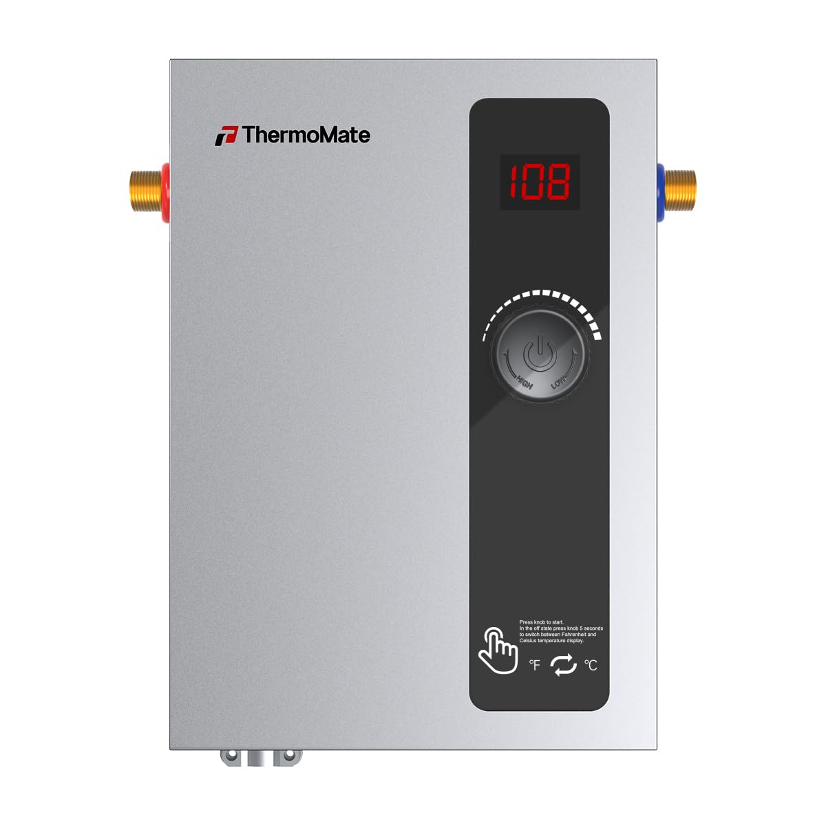 ThermoMate Tankless Water Heater Electric 240 Volt, On Demand Instant Hot Water Heater for Point of Use, Self-Modulating Save Energy, Save Space