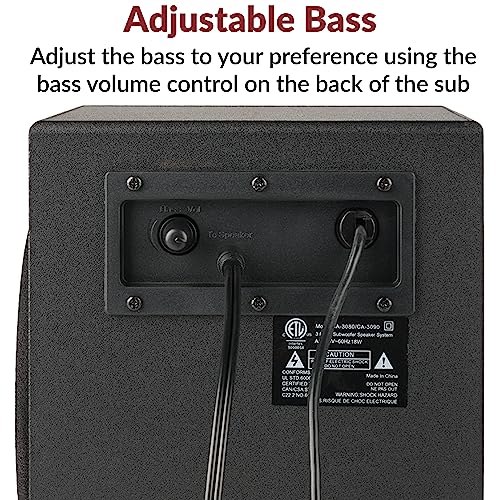 Cyber Acoustics 2.1 Subwoofer Speaker System with 18W of Power – Great for Music, Movies, Gaming, and Multimedia Computer Laptops (CA-3090) Green