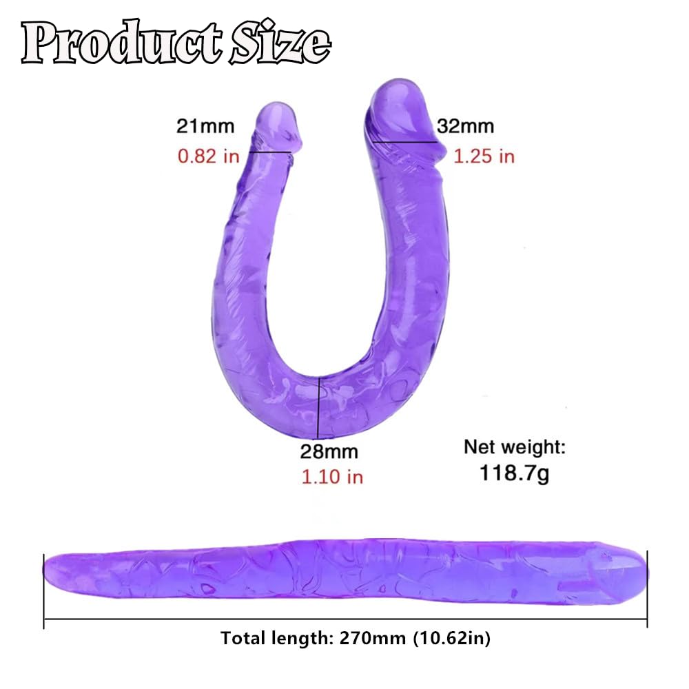 Lifelike Dildo Double Dong Big Penis for Women, G-spot Stimulation Realistic Dildo Double Side 2 Head Dildo, Adult Sex Toy for Anal Vaginal Play Anus Stimulator for Women Lesbian Gay Man Couples