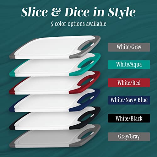 Cutting Boards for Kitchen - BPA-Free Chopping Board - Different Sizes & Non Slip Handles - Reversible, Large Cutting Board Set - Unique Gifts for Cooks Who Have Everything - 3-Pack