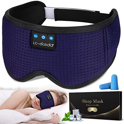 LC-dolida Sleep Headphones, 3D Sleep Mask Bluetooth Wireless Music Eye Mask, Sleeping Headphones for Side Sleepers