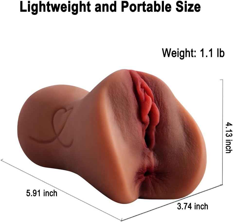 Realistic Sex Dolls for Men Penis Stimulation,Portable TPE Male Masturbator,Mini Lifelike 3D Textured Male Sex Toys for Men Masturbation,Adult Sex Toy with Pocket Pussy Vaginal (Brown)