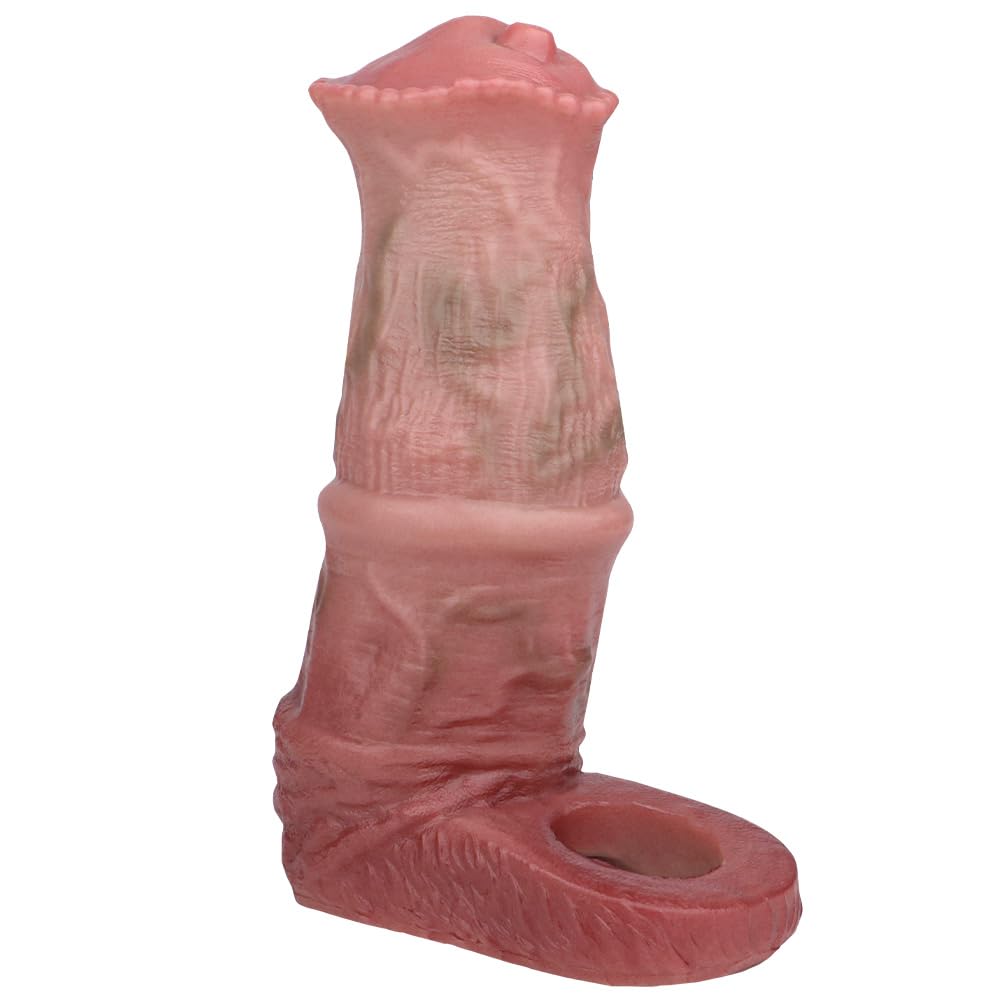 Monster Reusable Unique Liquid Silicone Soft Fantasy Dildo Sleeve, Penis Sleeve Sheath Horse Dildo Sleeve Enlarger, Male Sex Toy Extender Adult Toy for Men Couples