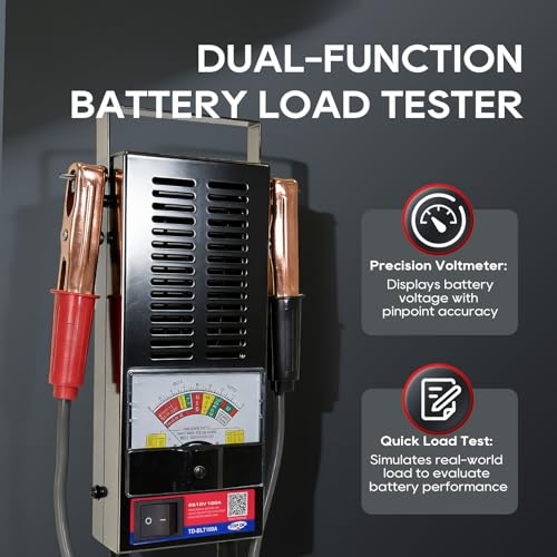 TOPDC 6V/12V Automotive Battery Load Tester 130 Amp 100-1000 CCA Car Battery Tester Alternator Tester for Car Truck RV Motorcycle Boat ATV