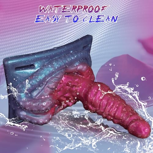 Monster Fantasy Dildo Riding Grinder Sex Toy, Vibrating Tentacle Alien Dildo Sit and Ride Vibrator with 10 Vibrations, G Spot Clitoral Vibrator Remote Silicone Strap on Adult Sex Toy for Women Men