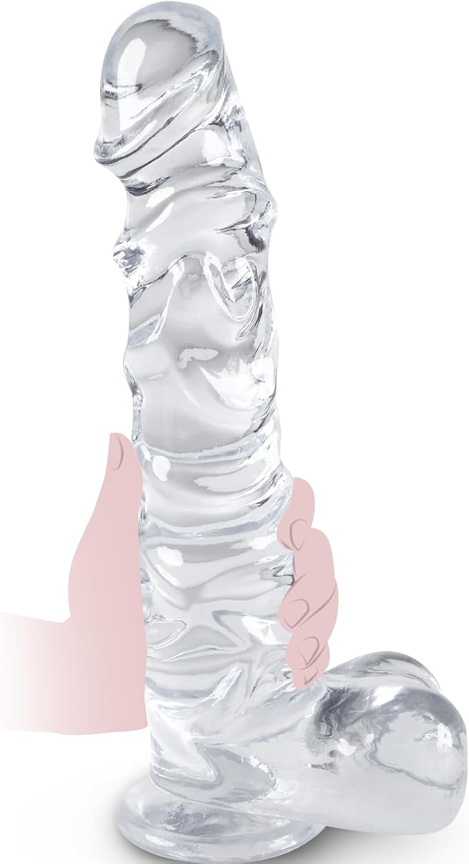 SASHENNA 8.9in Silicone Dildo Realistic Textured with Suction Cup